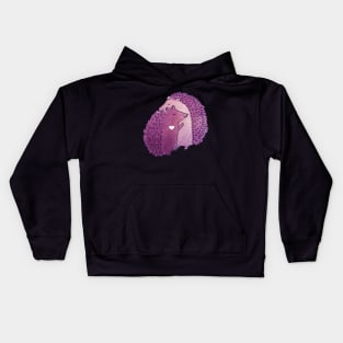 Cute watercolor purple hedgehog love hedgehugs watercolour watercolour hedgehugs Kids Hoodie